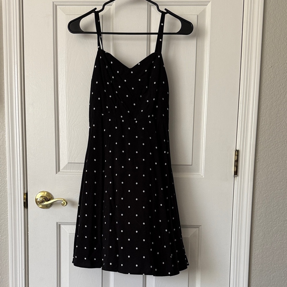 Elegant Black Polka Dot Dress (S)
